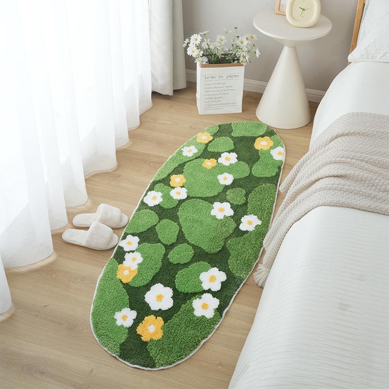 Absorbent Non-Slip Velvet Bathroom Floor Mat - High/Low Pile, Dirt-Resistant, Multi-use for Bathroom or Coffee Table