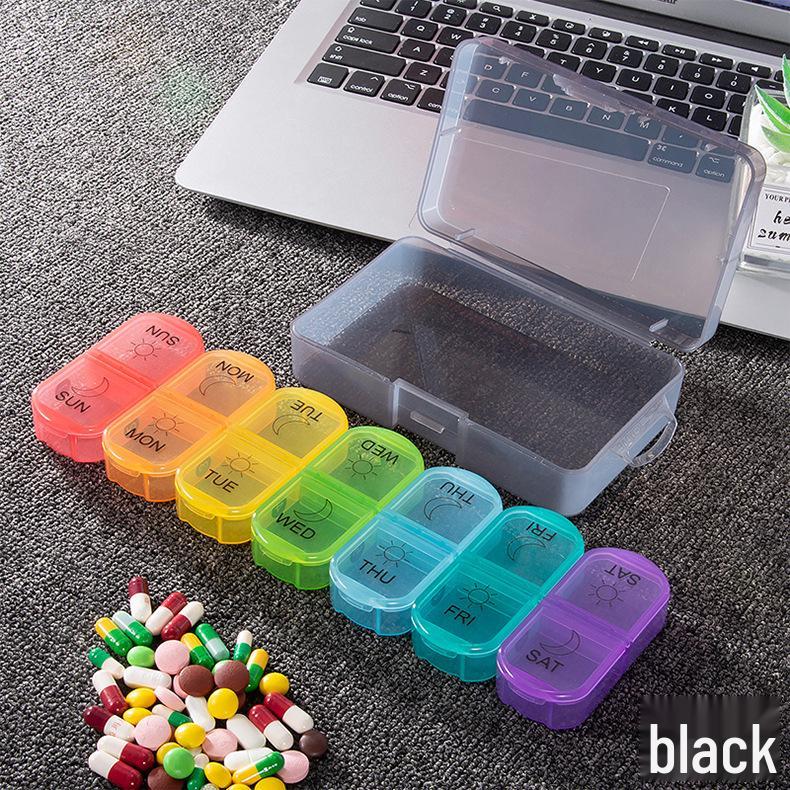 Kerry 14-Fächer Wöchentlicher Regenbogen-Pillenorganizer - Tragbarer, farbenfroher Pillenspender mit großer Kapazität