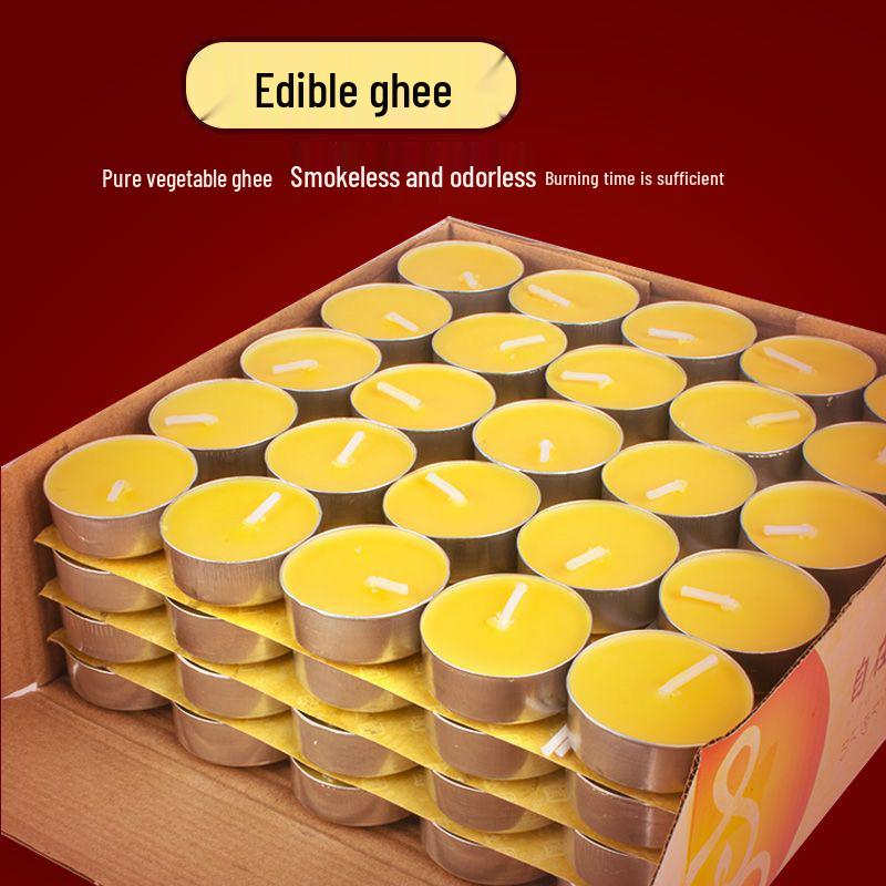 Ghee Lotus Lamp for Buddha Offering - Available in 1.5 to 24 Hour Durations