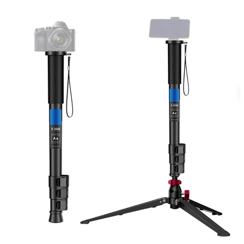 Aluminum Alloy Monopod Tripod Leg with 4 Sections and Dense Foam Grip Slip Resistant for DSLR Cameras