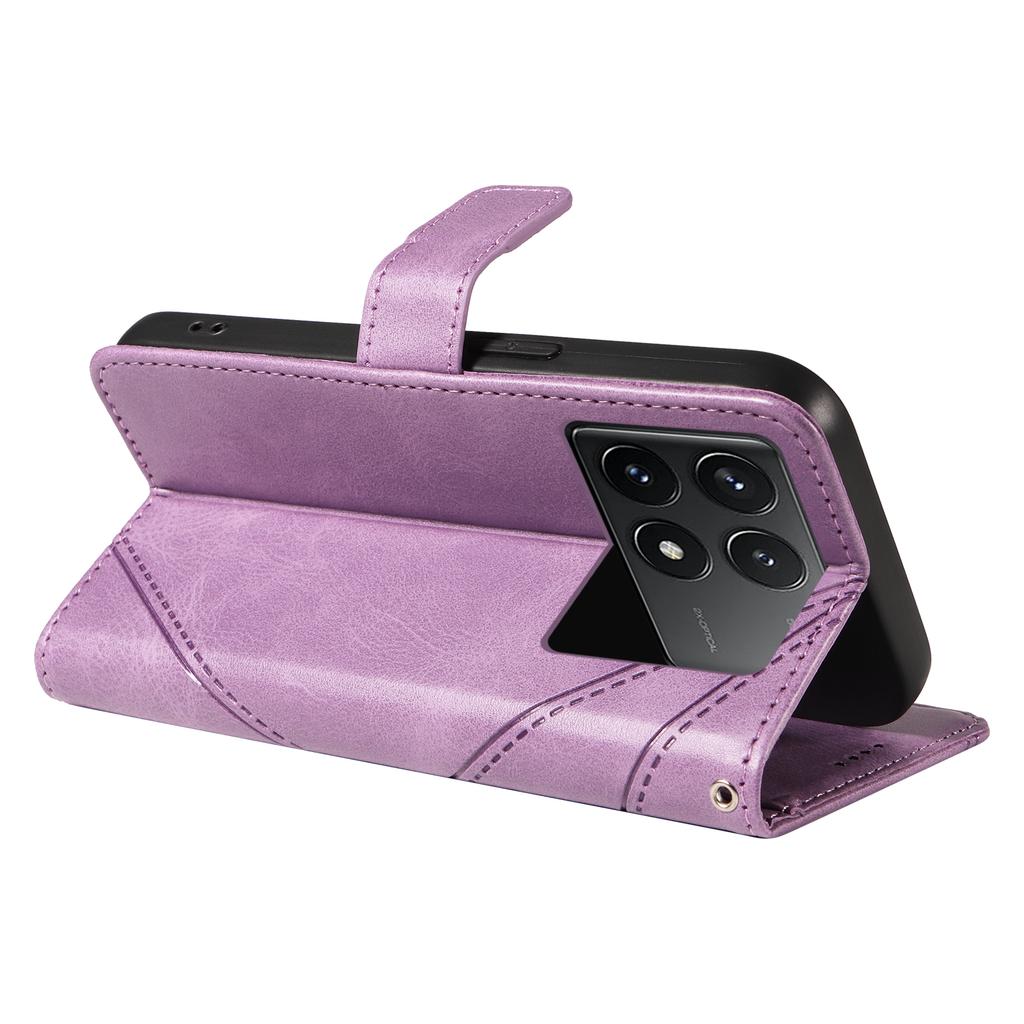 For Xiaomi Poco F6 Pro 5G/Redmi K70 5G/K70 Pro 5G Case Line Spliced PU Leather Phone Cover