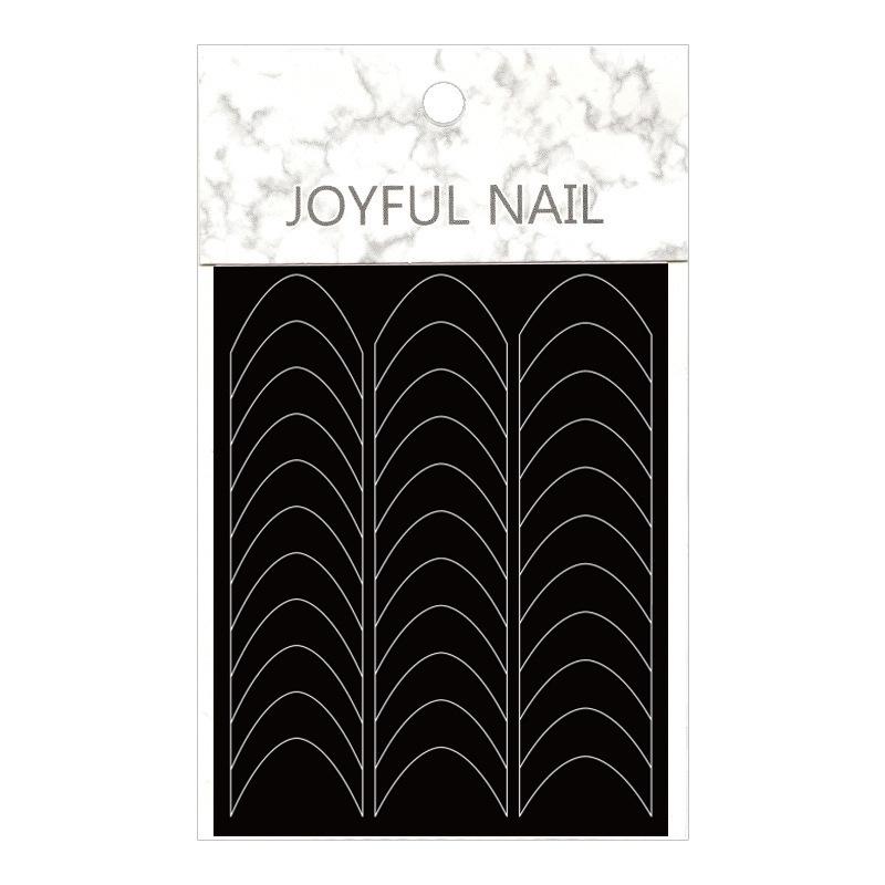 V-Shaped Dual-Purpose French Nail Art Stickers with Hollow Design