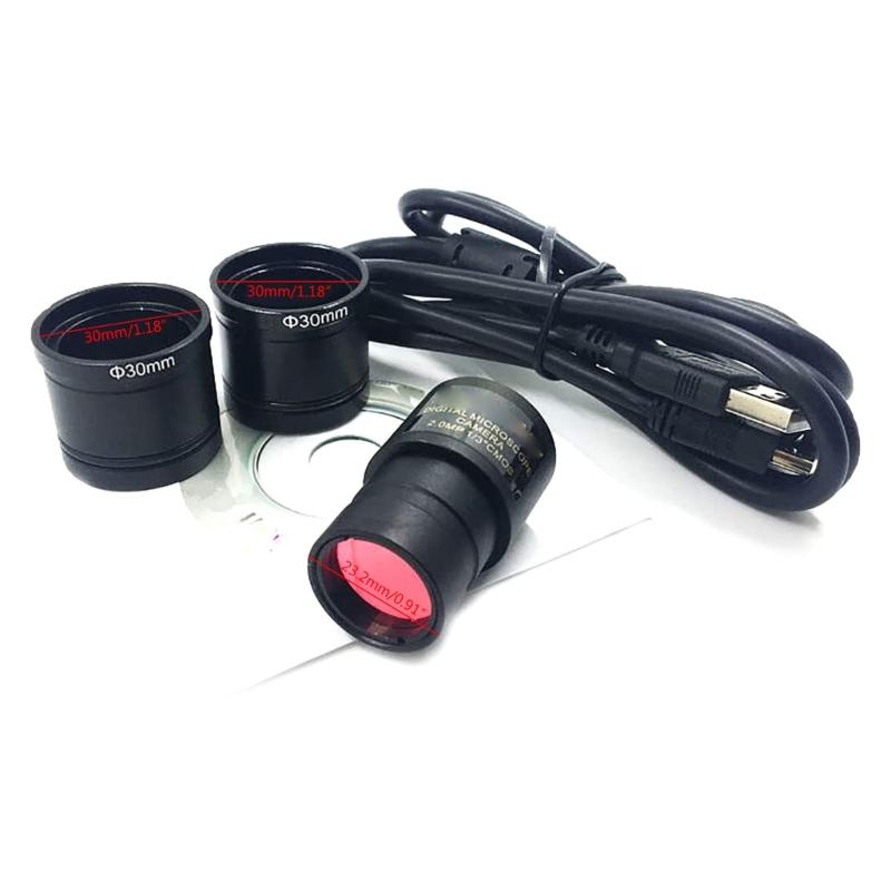 2Megapixel Digital Camera for Microscopes Eyepiece Mount USB2.0 Color Photography Video with 30mm 30.5mm Adapter Ring-