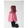 Winter New Short Hooded Color Blocked Cotton Jacket for Women's Sports, Fashionable, Thick and Warm Couple Jacket