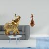 Elephant Resin Wood Animal Sculpture Decorative Figurine Desktop Ornament Art Crafts Party Favor