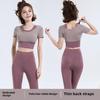 New Color Match Quick-Dry Bra-Free Yoga & Pilates Fitness Suit - Women's Short-Sleeved Two-Piece