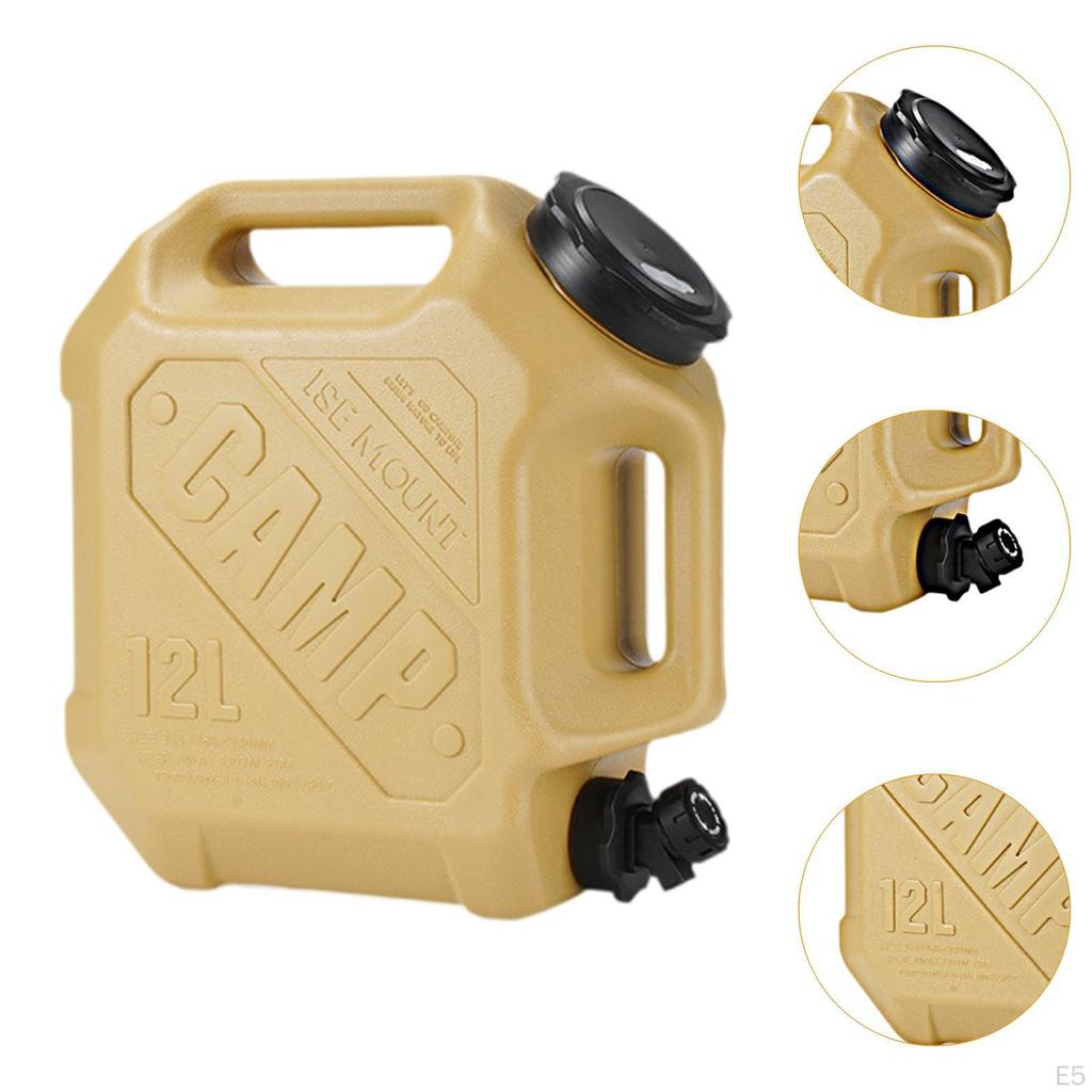 Water Container with Faucet Camping Storage Carrier Jug for Fishing RV Black
