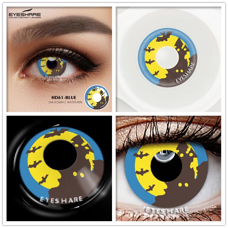 

EYESHARE Цветные контактные линзы для глаз 1 пара Аниме Косплей Цветные линзы Синие Красные линзы для Хэллоуина Контактные линзы Красота Макияж
