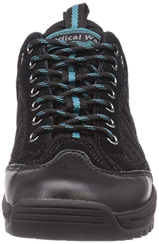 Asahi Medical Walk GT 021 Walking Shoes, Black, 22.0 cm, 4E
