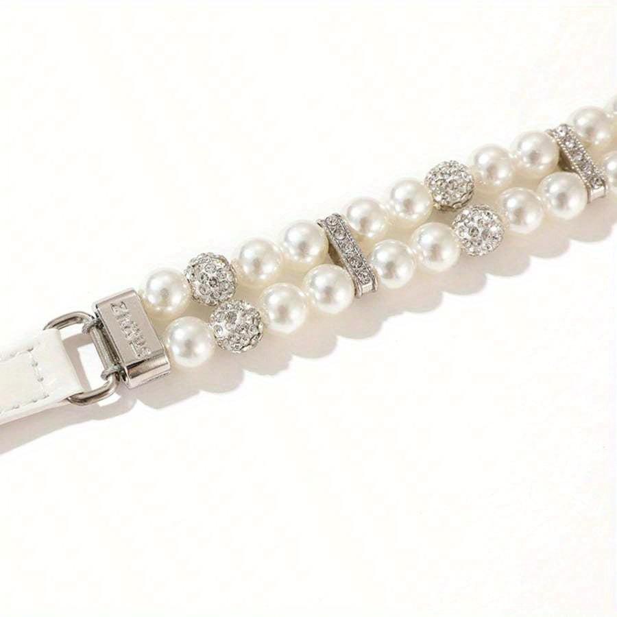 Faux Pearl Pet Collar