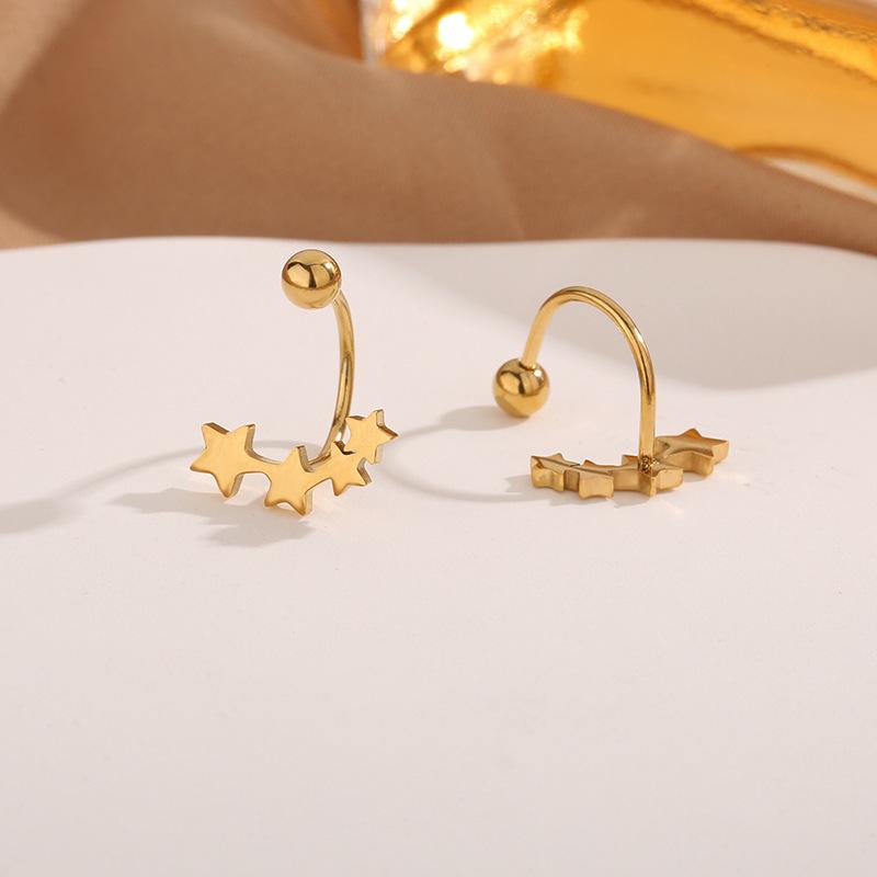 Korean Elegant Star Smile Titanium Ear Stud