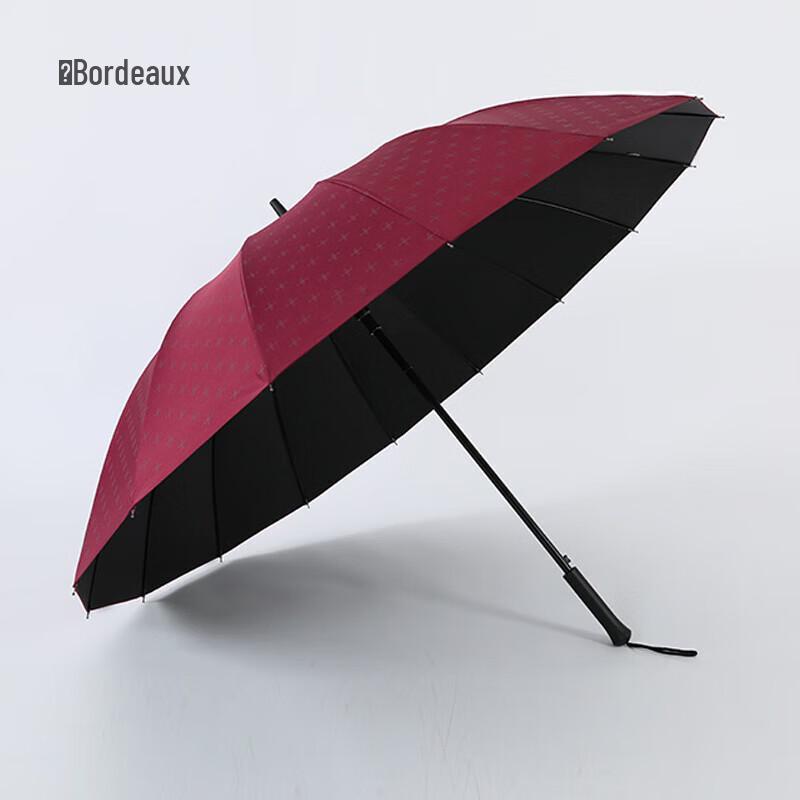 Large Automatic Black-Coated Straight Umbrella