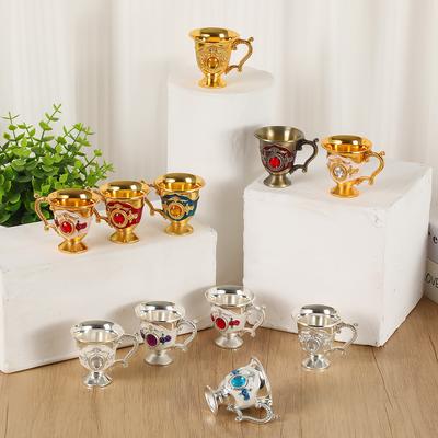 Retro European Shot Glass Set, Micro-Luxury Metal Drinking Cups, Creative Design Home Bar Decor for Restaurant