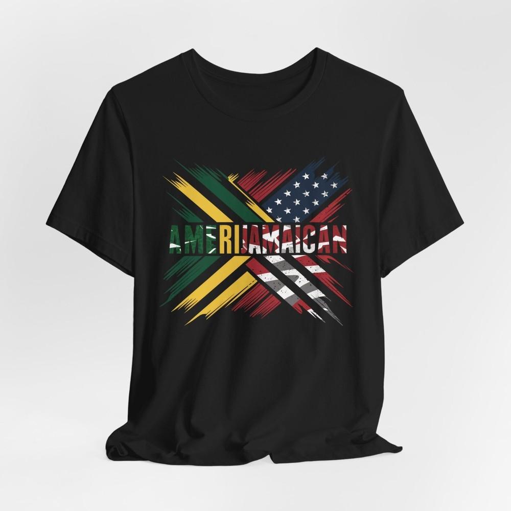 #22 Hybrid Flag AmeriJamaican (Jamaican-Amer<wbr/>ican) T-Shirt - Patriotic Jamaican-A Unisex T-Shirt