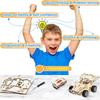 DIY Wooden Remote Control Car Wooden Four Wheel Drive Racing Assembling Science Experiment Kits  Educational Toy