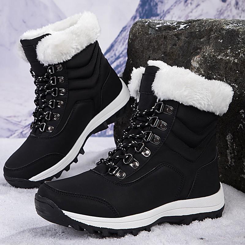 Women's Fleece-Lined High-Top Snow Boots - Warm, Thick, Plus Size Cotton Short Boots for Autumn/Winter Fashion