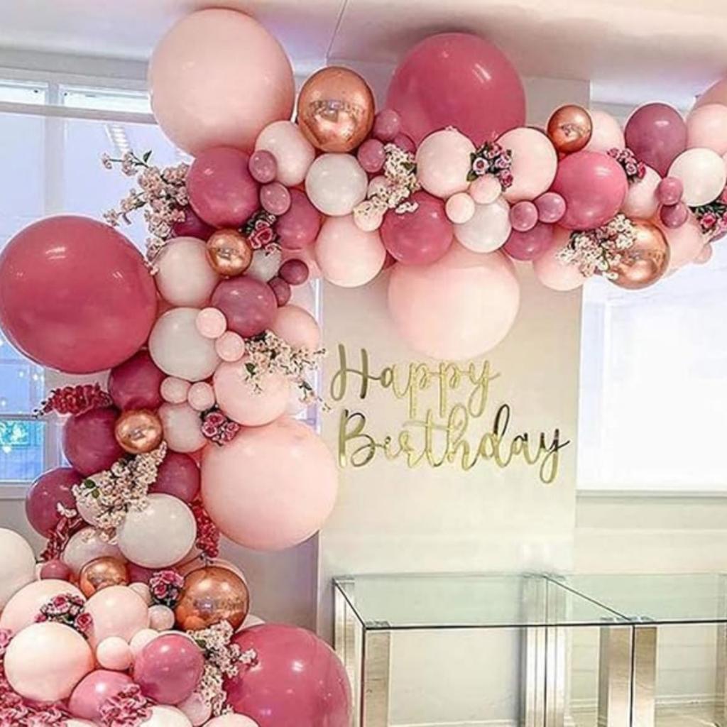 Pink and Rose Glod Balloons Balloon Arch Kit with Balloons Included Different Sizes for Wedding Baby Shower New Years Birthday Party Supplies