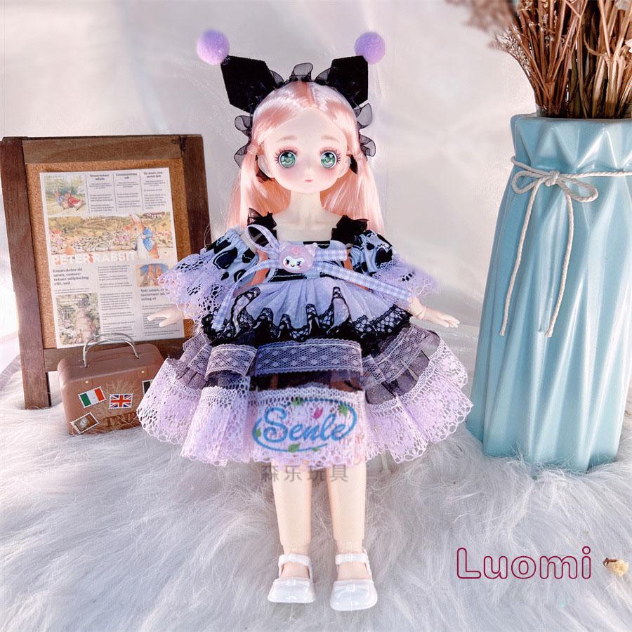 Attractive  Anime Eyes 1/6 Bjd Byte Dolls for Kids Girls DIY Ball-jointed Comic Face Doll 30cm with Dresses Clothes Dress Up