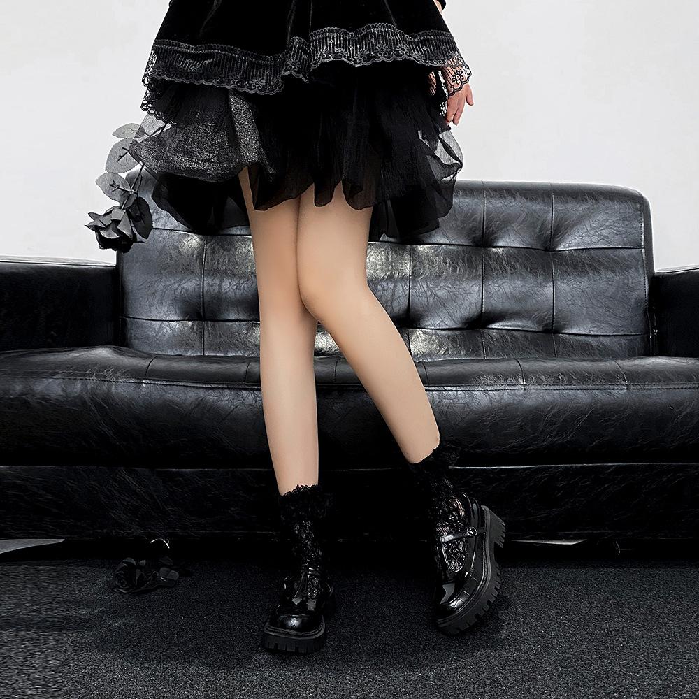 White lace calf stockings stockings women's summer lolita lolita stack socks mid tube socks jk stockings