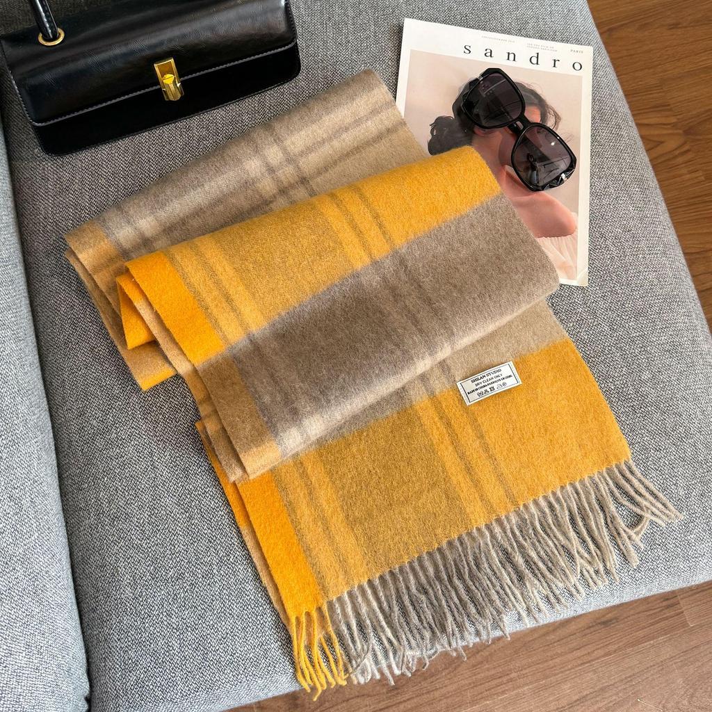 2025 Unisex 100% Wool Scarf: Versatile and Warm for Autumn & Winter