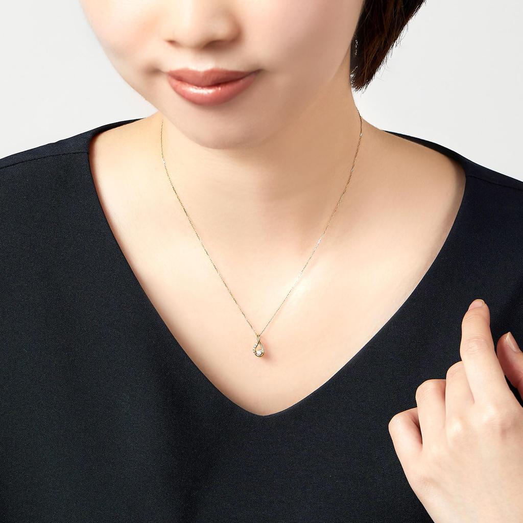 Necklace K18 Yellow Gold Basic Diamond AGVN623840DI [Vendome Aoyama] [Official]