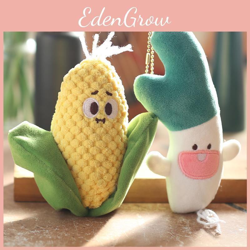 Scallion Corn Vegetable Plush Keychain Stuffed Toy Backpack Decor Gift For Kids