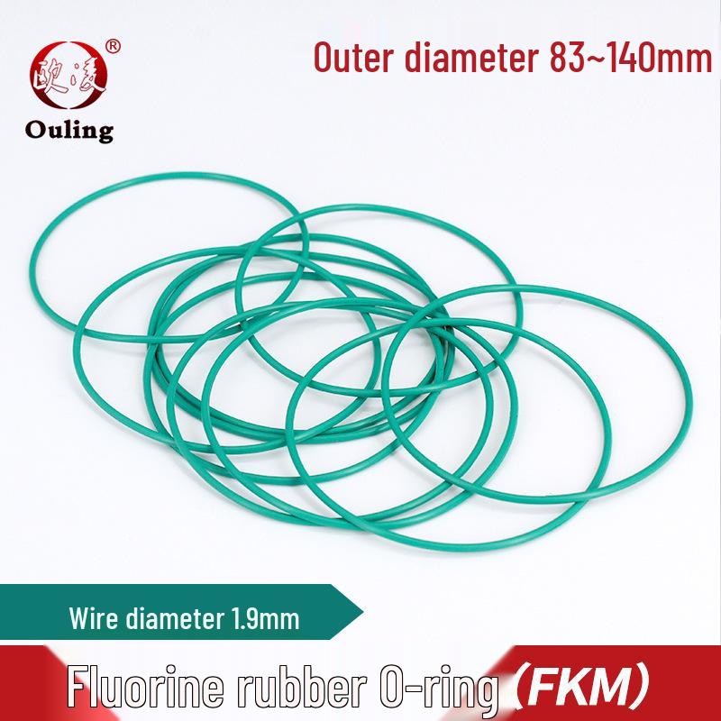 Green FKM O-ring, OD Options: 83/85/90/95/100/105/110/115/120/140mm, Thickness: 1.9mm Outer Diameter 85*1.9mm (1 piece) Green FKM O-ring