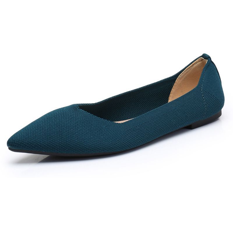 

Ji Super Soft Fly-woven Light Mouth Pointed Flat Shoes 35 чорний