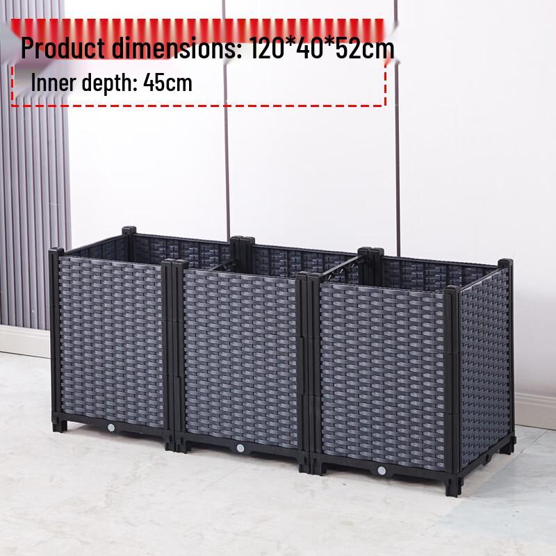 Extra Deep Triple Balcony Vegetable Planter