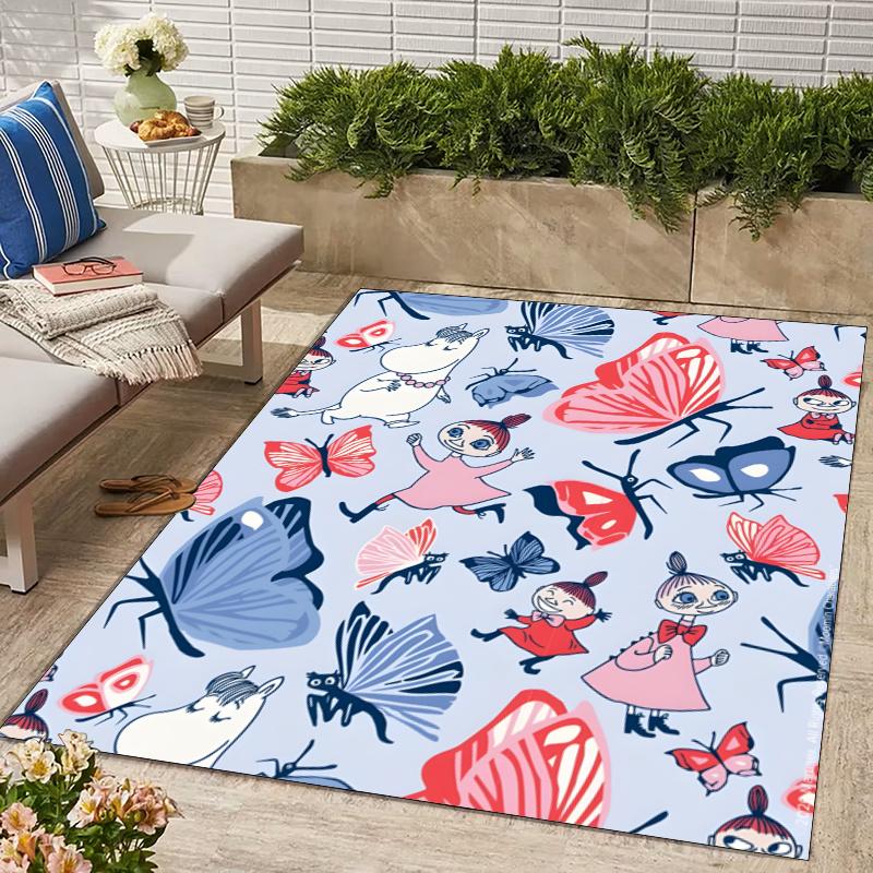 the Moomin Design Area Rug - Non-Slip, Soft & Cozy Floor Mat for Living Room, Bedroom, Office - Indoor/Outdoor Decorative Carpet