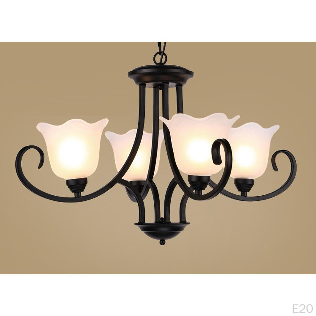 Bell Shape Vintage Frosted & Clear Glass Lamp Shade