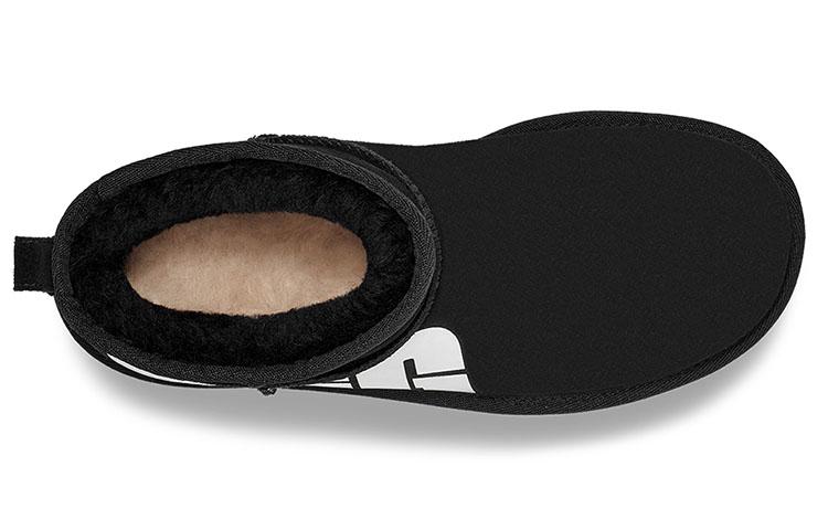 Women's Sneakers UGG Classic Ultra Mini Broken Logo 'Black White' Women's