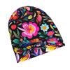 ZLIENSZUS Mexican Boho Knit Hat for Adults - Mexican Floral Boho Winter Beanie with Subtle Patterns, Warm Cozy Suitable for Cold Weather, Casual Outfi