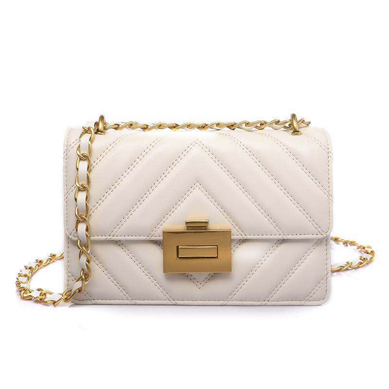 

Нишевая дизайнерская сумка-цепочка ромбовидной формы, замок из полосатой кожи, маленькая квадратная сумка кроссбоди нового поколения белый