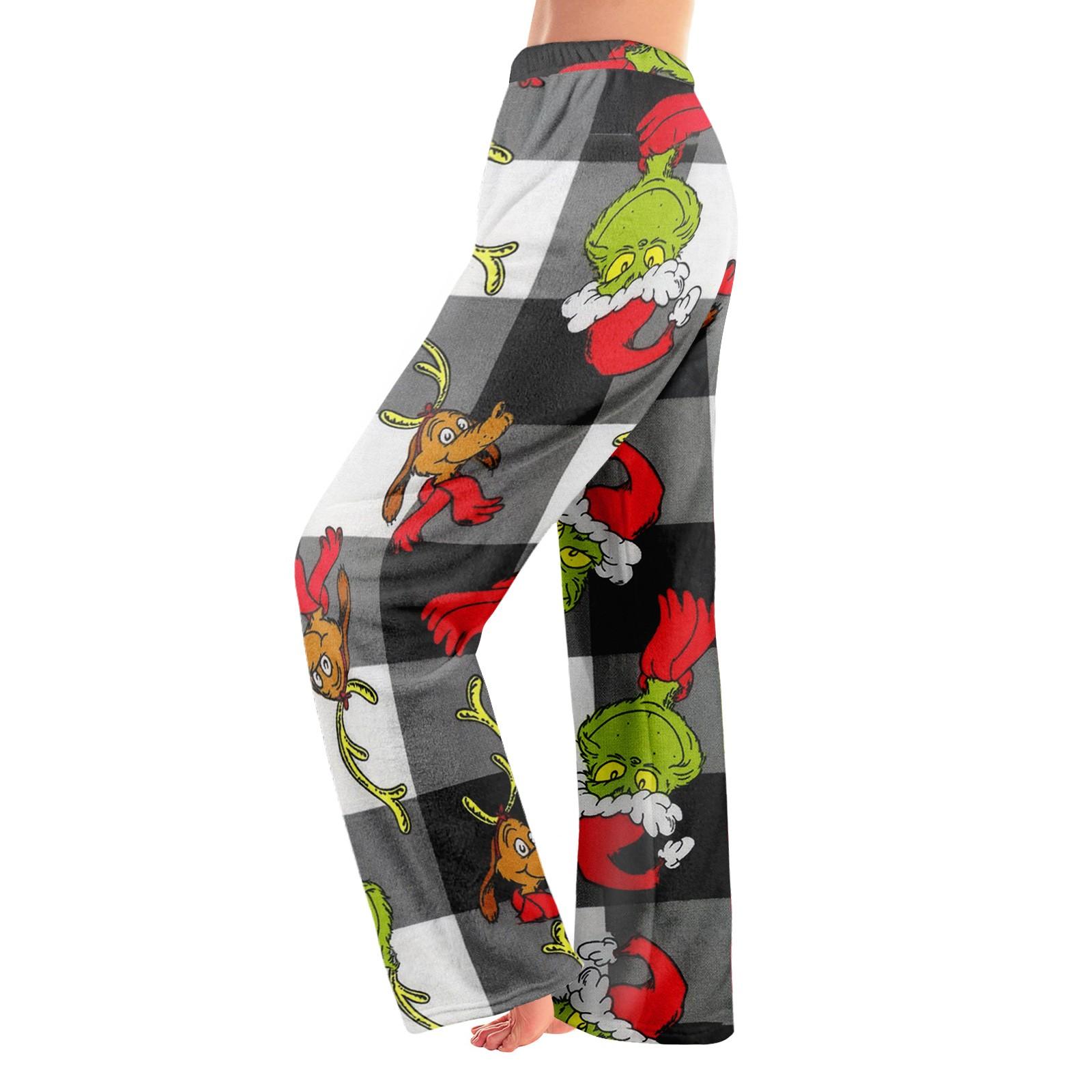 

Детские брюки осень-зима, длинные, с рождественским принтом 140 чёрный