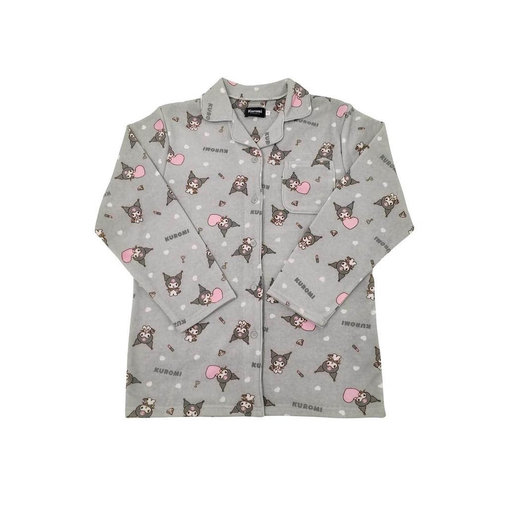 Takihyo SANRIO Hello Kitty Kuromi Pajama Women's Set, Fleece-Lined, Open-Front