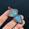 Aquamarine Copper Electroformed Pendant, Handmade Gemstone Pendant Jewelry, Gifts For Wife Brand New Pendant