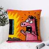 Cartoon Animal Print Cushion Cover, Invisible Zipper, Living Room Sofa Pillowcase