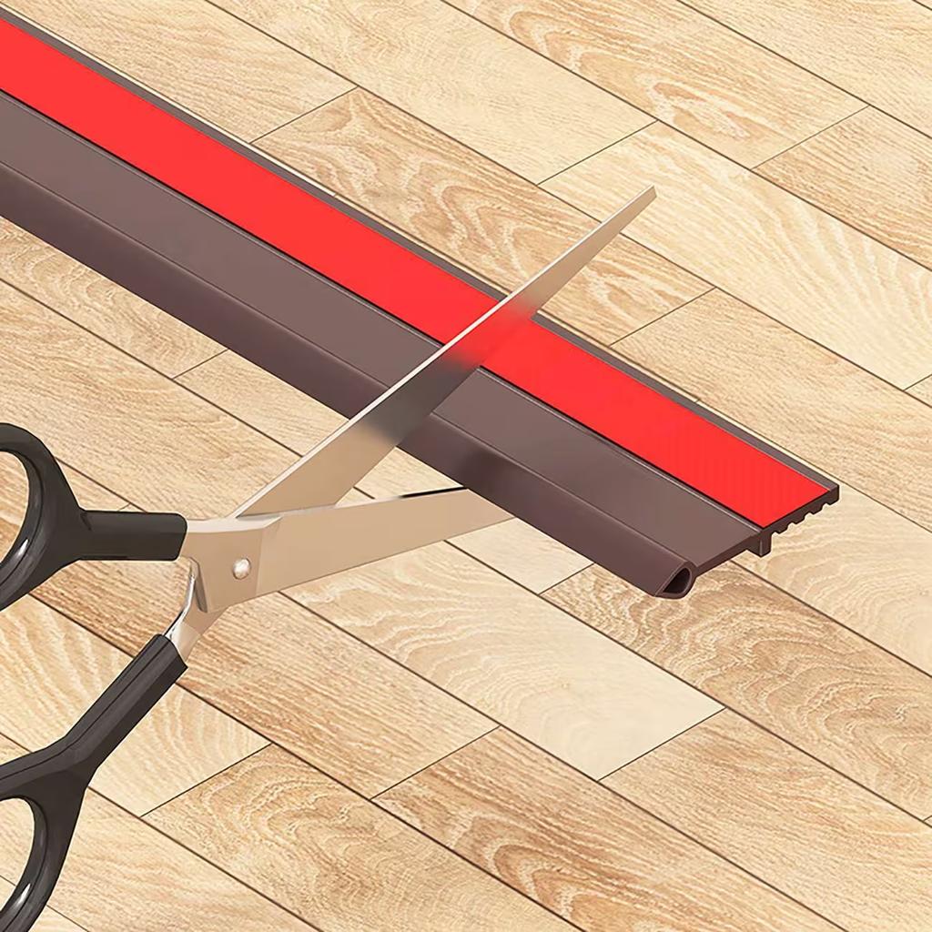 1PC 1m/39.37inch Self-Adhesive Windproof Door Bottom Seal Strip Double Dustproof Free-Cutting Under Door Weatherstrip