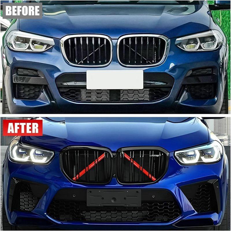 Front Grill erts Trims For BMW X3 G01 X4 G02 X5 G05 X6 G06 Wrap Covers Grill Stripes Accessories