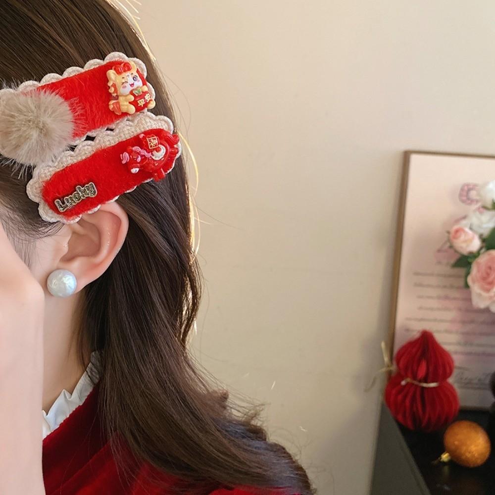 Embroidery Japanese Kimono Headwear Hair Clip New Year Red Hairpin  Masquerade Party