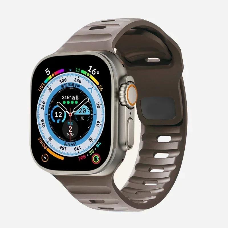 Soft Silicone Strap For Apple Watch Band Ultra 2 49mm 44mm 45mm 42mm 41mm 42mm sport Watchband iwatch Serise 5 6 7 8 9 bracelet