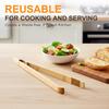 2 Pack Premium Bamboo Toaster Tongs, 10 Inches Natural Wooden Tongs with Serrated Tips for a Secure Grip On Toast, Bagels, Pastries, and Salads,