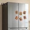 Small Picture Frames for Fridge Funny Wooden Magnets Frame, Retro Cute Cat Pattern Magnetic Refrigerator Photo Metal Cabinets Locker Magnet
