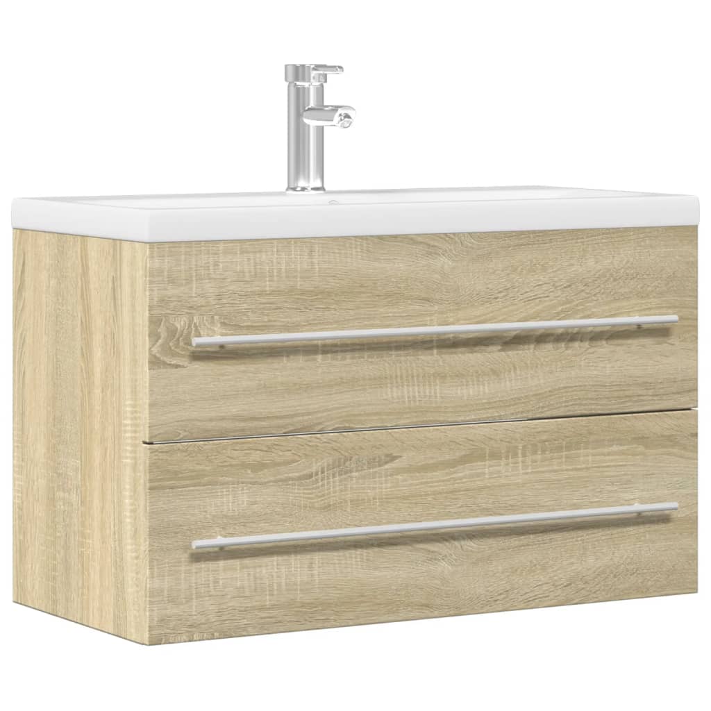 Washbasin Cabinet with Rustic Wood Look 80 X 38.5 X 48 Cm