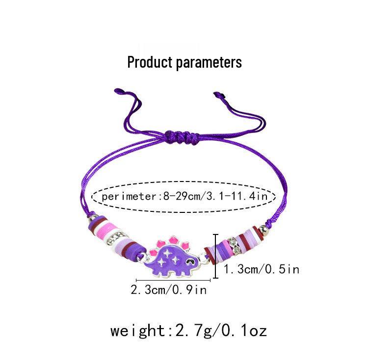 Hot-Selling Cartoon Beaded Bracelet Set: Colorful Unicorn, Butterfly, and Dinosaur Designs for Kids with Polymer Clay Flowers