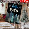 2D Flat, 2D Flat Christmas Blue and White Winter Forest Garden Flag_3 (2)- Outdoor Garden Flag Double-sided Home Decoration Courtyard Decoration Outdo