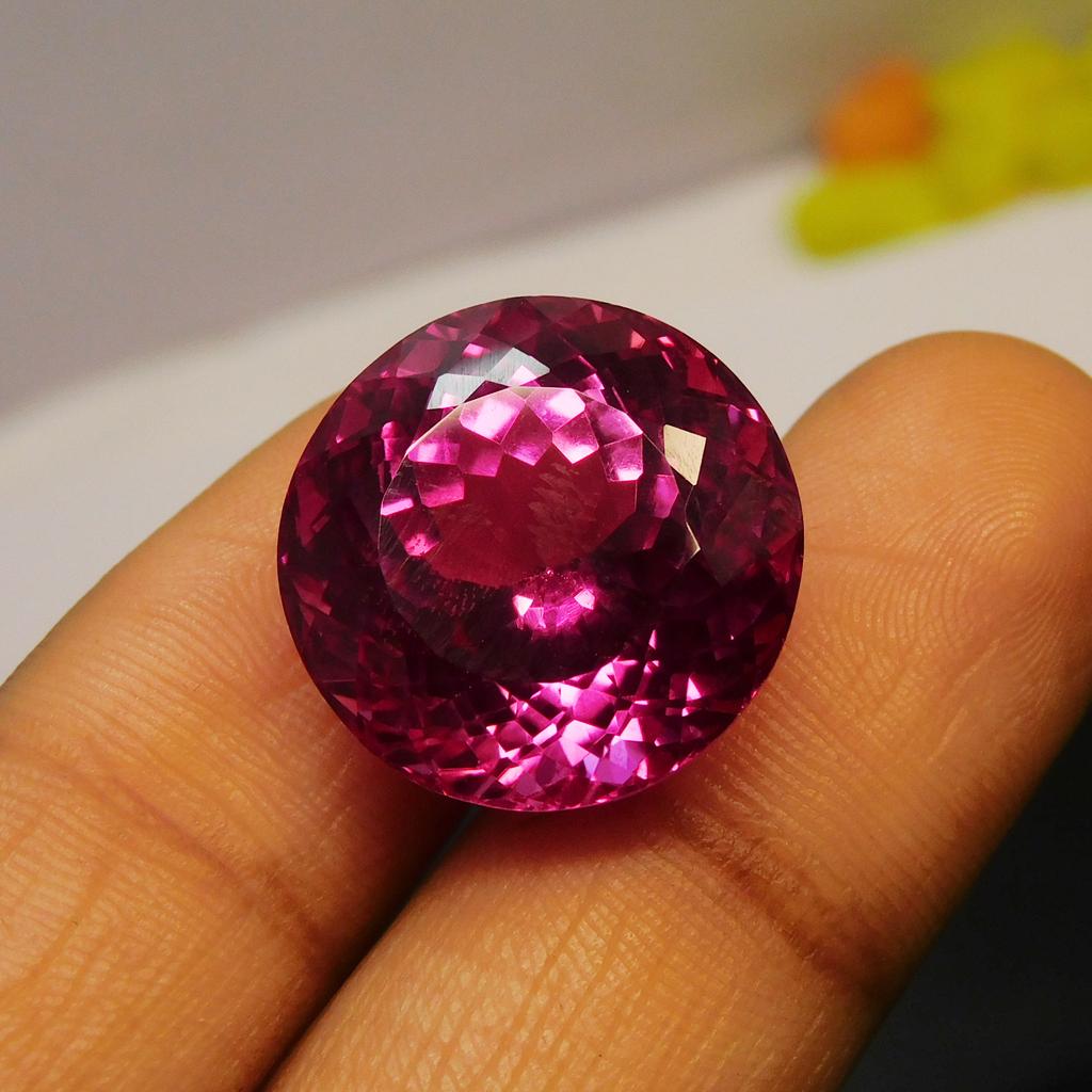 Natural Pink Sapphire Loose Gemstone 26.00 Ct Fine-Looking Round Cut September Birthday Birthstone