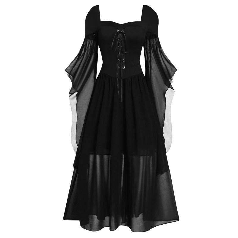 GMXIA Halloween Witch Strappy Swing Dresses