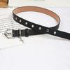 Pin Buckle Casual Simple Belt Personalized Button Head Jeans Dress Decorative Black Belt